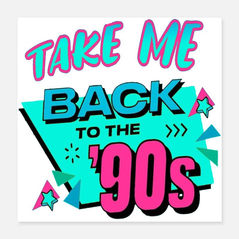 90s mignon 80s rétro vintage drôle cool nostalgie Poster 40 x 40 cm