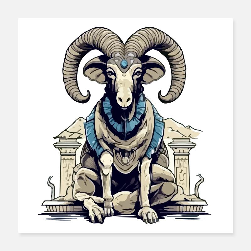 Le bélier Egyptien Poster 40 x 40 cm