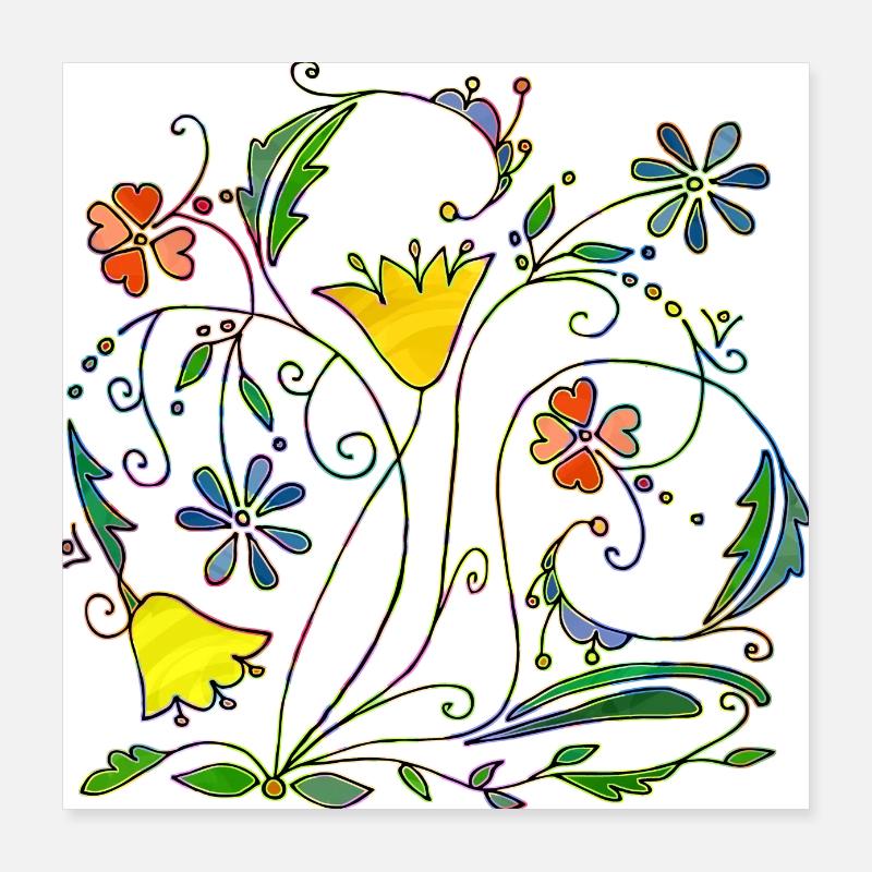 Fleur Poster 40 x 40 cm