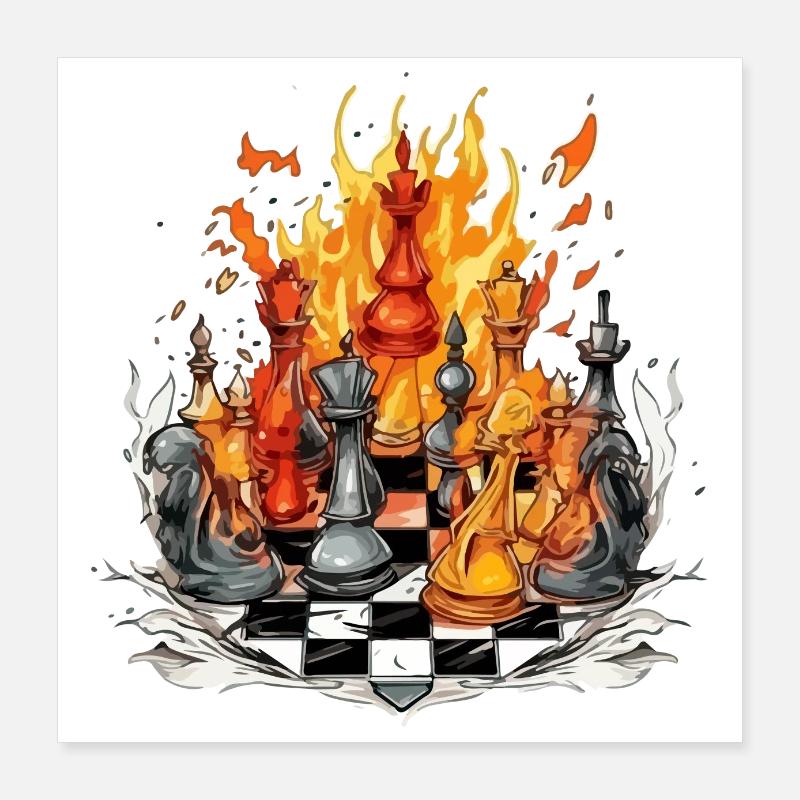 Exchequer on fire Poster 16" x 16" (40x40 cm)