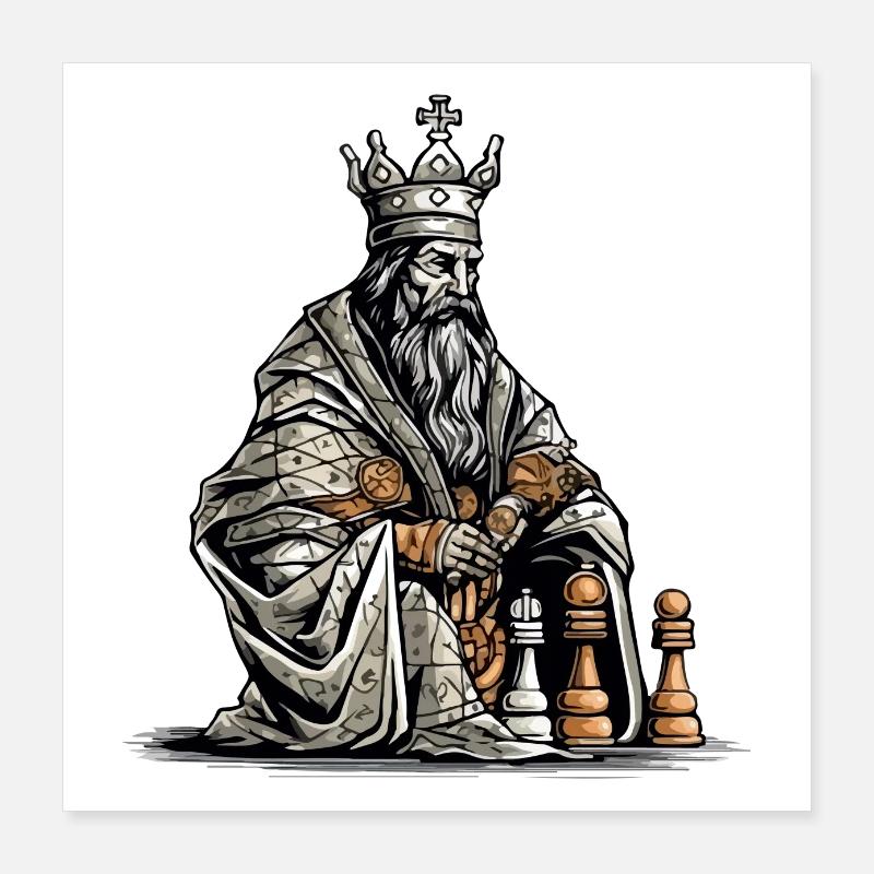 Le roi pensif Poster 40 x 40 cm
