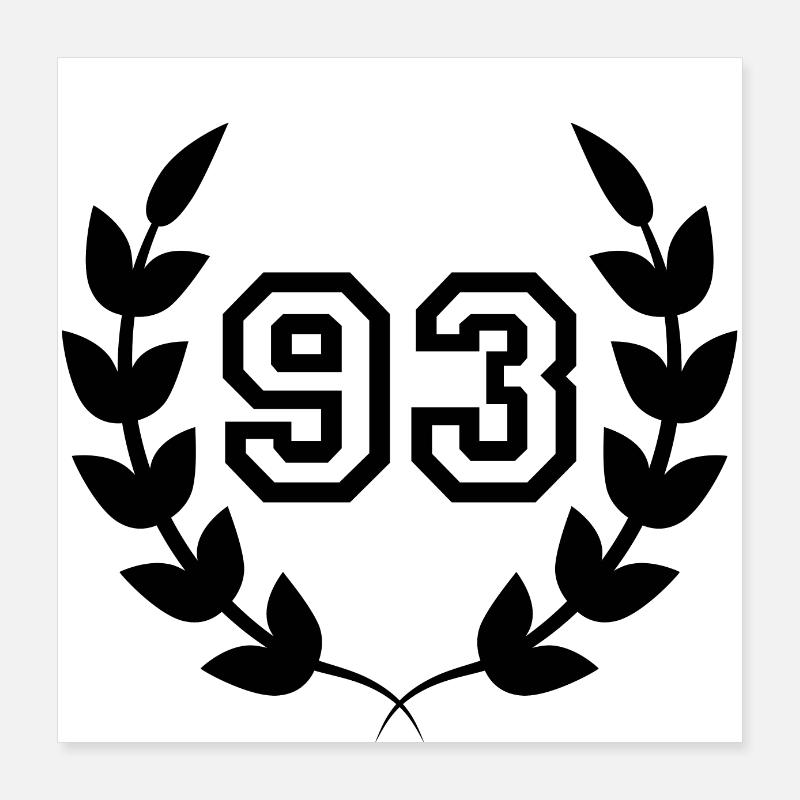 93e anniversaire-idée cadeau 93 ans Poster 40 x 40 cm