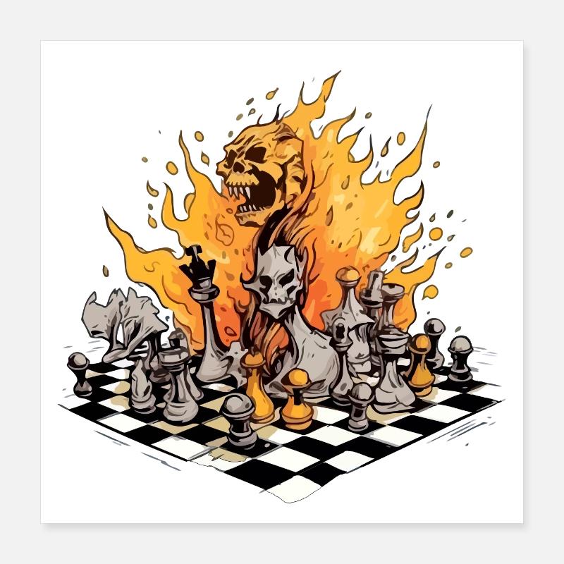 Schachmatt Poster 40x40 cm