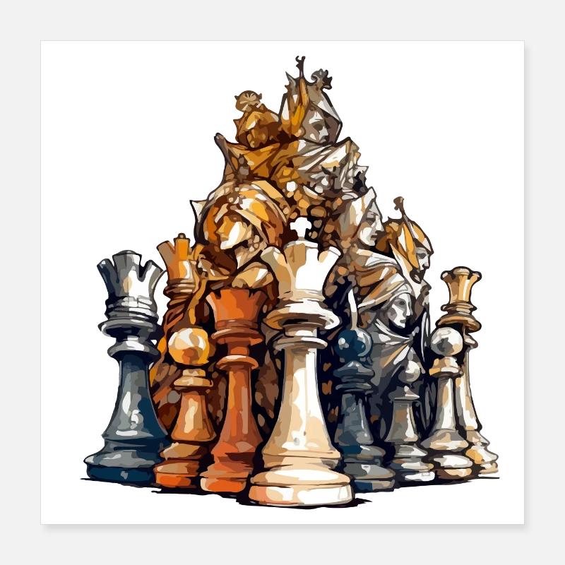 Chess pieces n°3 Poster 16" x 16" (40x40 cm)