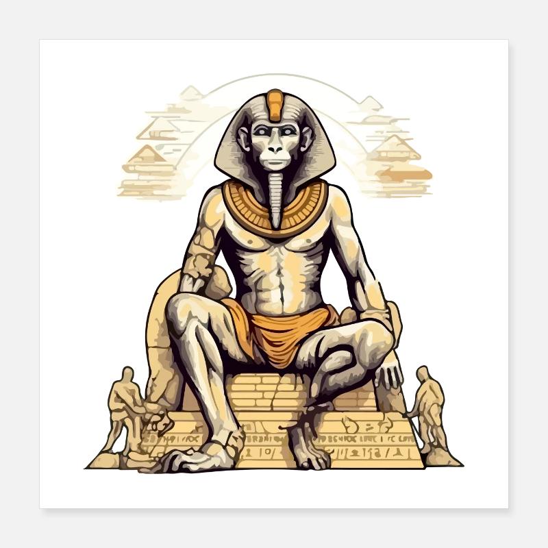 Abi the Pharaoh Monkey Poster 16" x 16" (40x40 cm)
