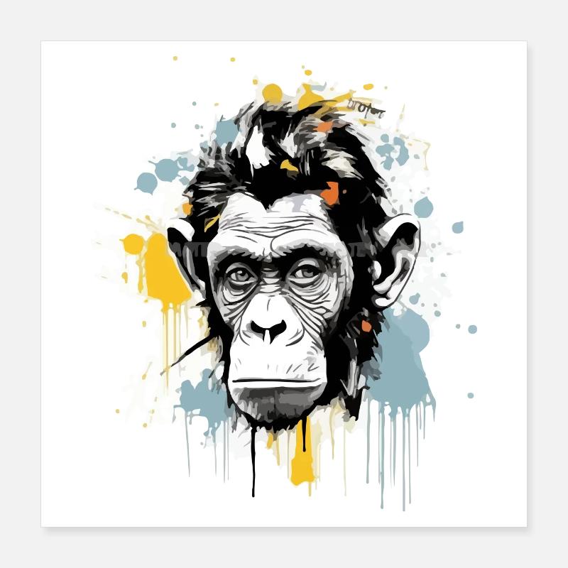 Kito the chimpanzee Poster 16" x 16" (40x40 cm)