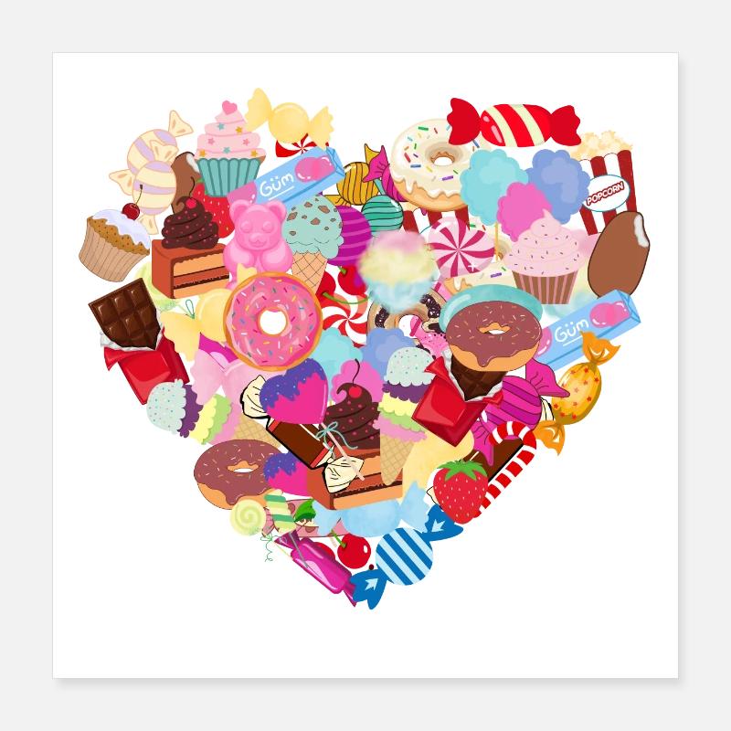 Coeur sucré Poster 40 x 40 cm