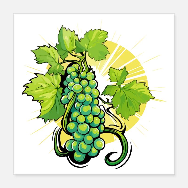 Grappe de raisins verts Poster 40 x 40 cm