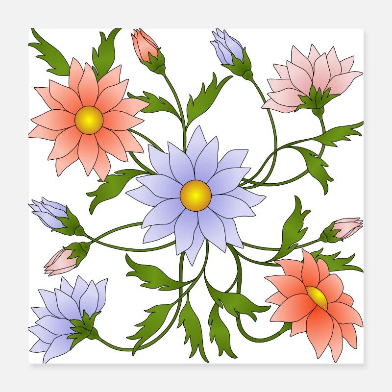 Blumen Poster 40x40 cm