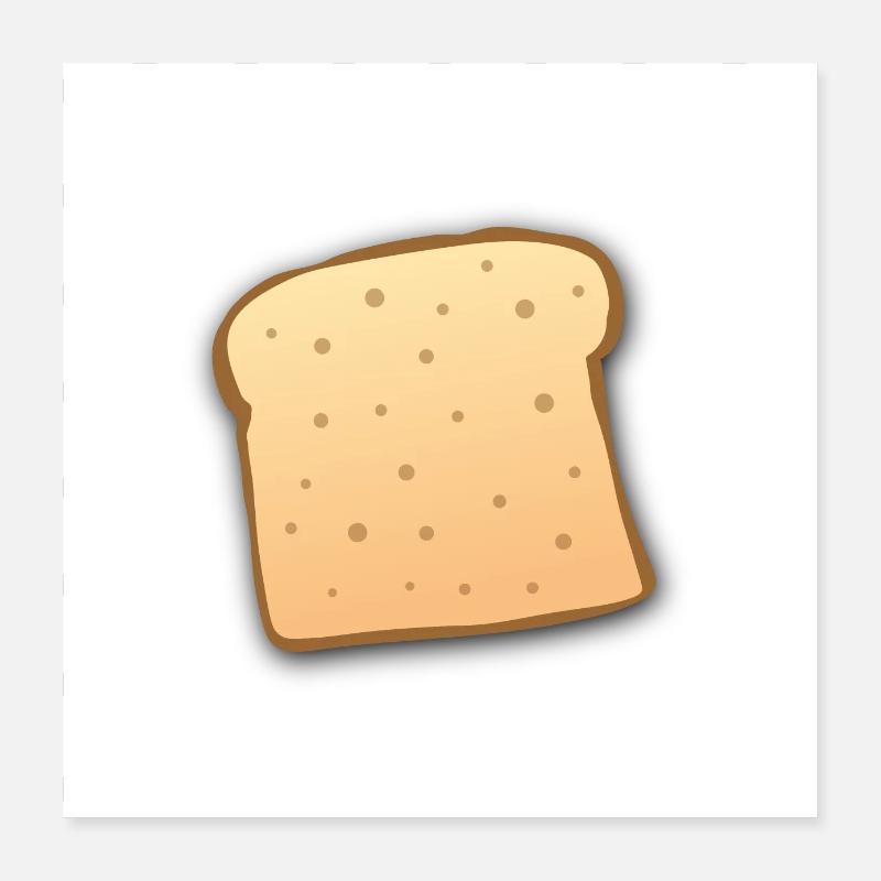 Funny Comic Butter Toast Slice Cool Toast Bread Poster 16" x 16" (40x40 cm)