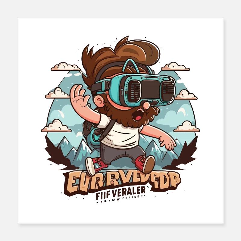 Step into a new world Poster 40x40 cm