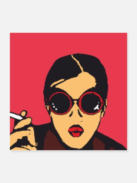 Glamour-Rebel r - Poster 40x40 cm - Weiß