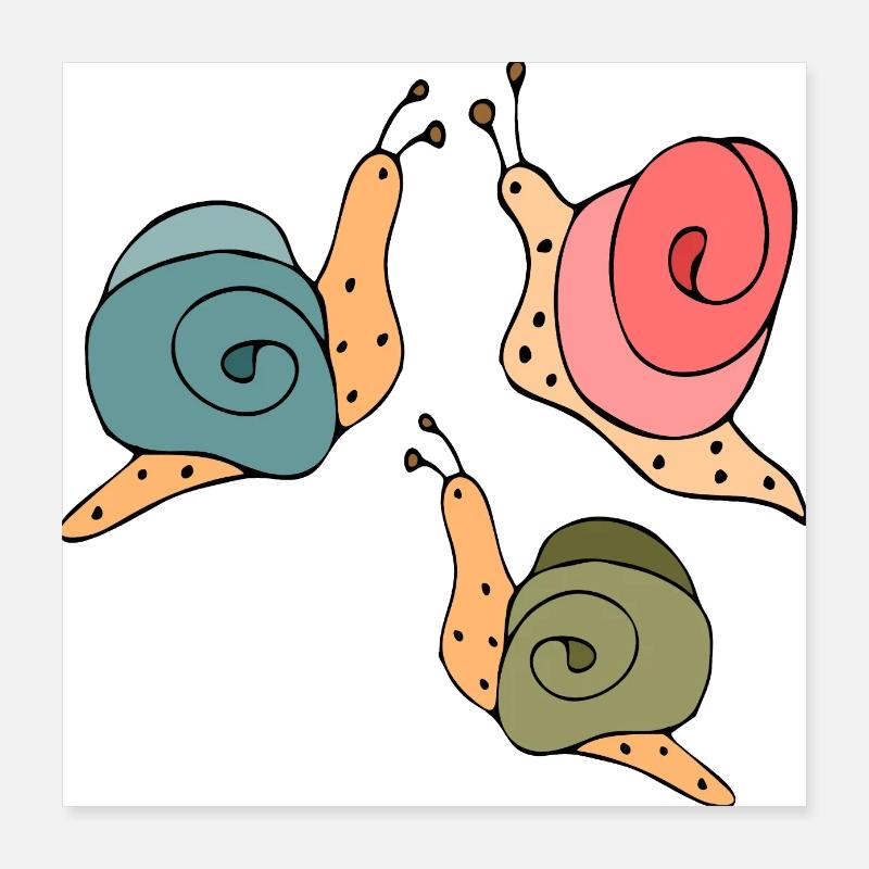 Snails Poster 16" x 16" (40x40 cm)