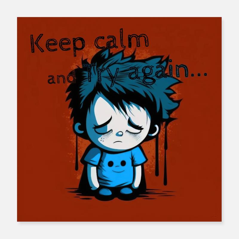 Geek - Keep calm and try again 01 Poster 40 x 40 cm