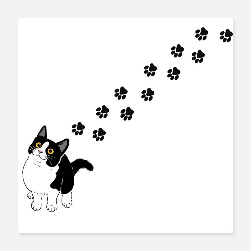Pattes chat Poster 40 x 40 cm