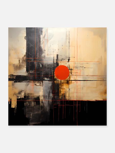 Abstract geometric collection - Poster 40x40 cm - Weiß