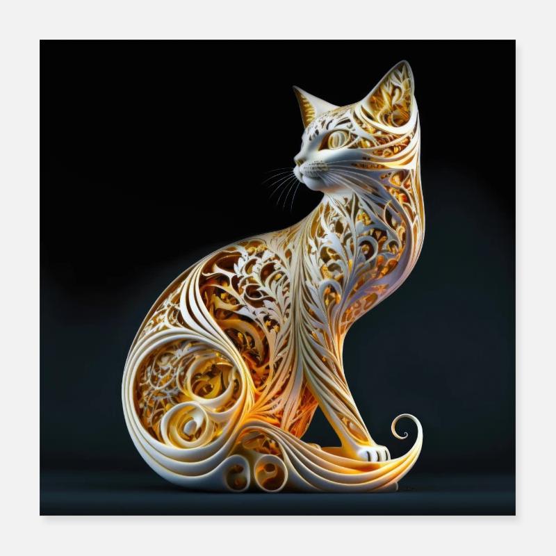 Cat 01 Poster 40 x 40 cm