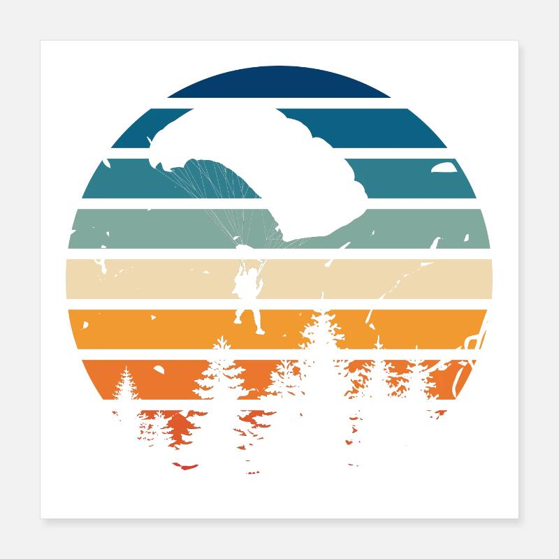 Retro-Fallschirm Poster 40x40 cm