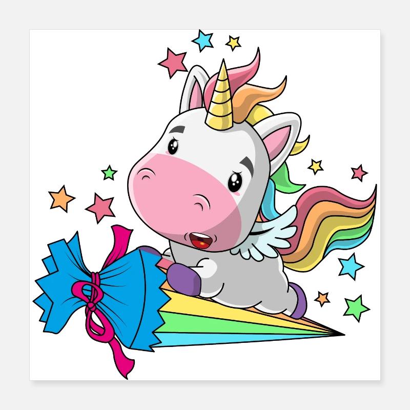 Licorne School Child School Sugar Cone Poster 40 x 40 cm