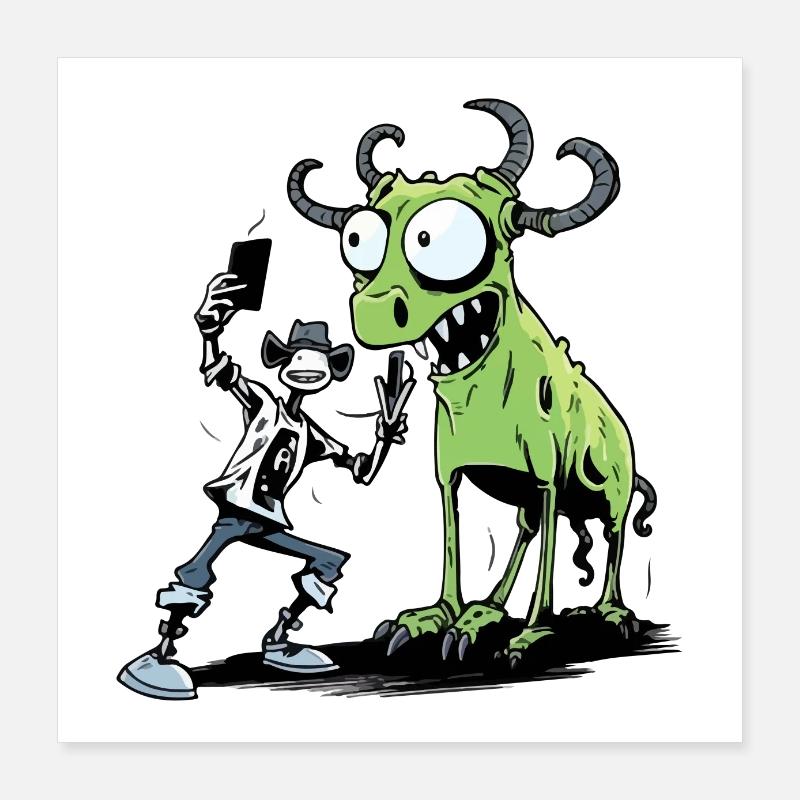 Selfie Alien Poster 40 x 40 cm