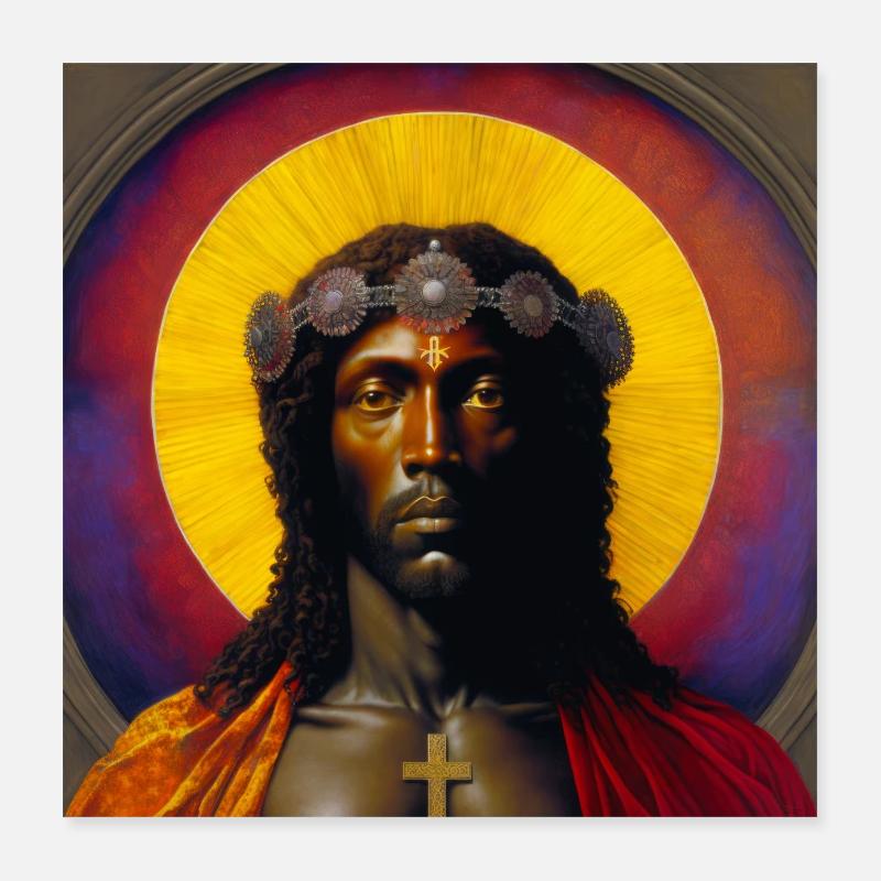 Schwarzer Jesus 01 Poster 40x40 cm