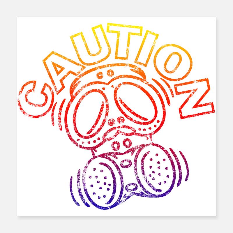 Masque de mise en garde Poster 40 x 40 cm