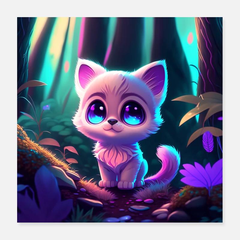 Mignon bébé chat Poster 40 x 40 cm