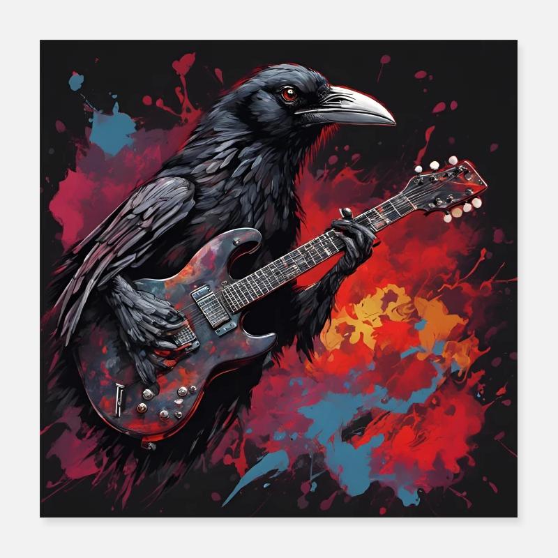 Le guitariste de Raven Poster 40 x 40 cm