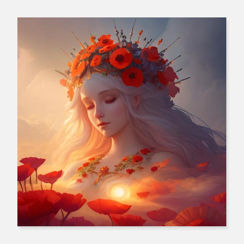 Mohnblütenzauber Poster 40x40 cm