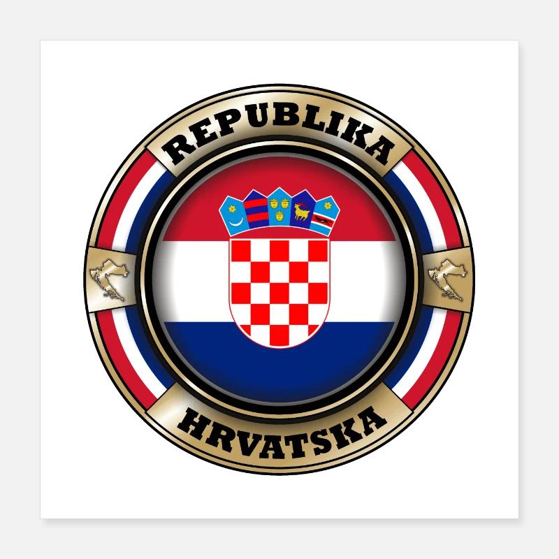 Croatia Republika Hrvatska Poster 16" x 16" (40x40 cm)