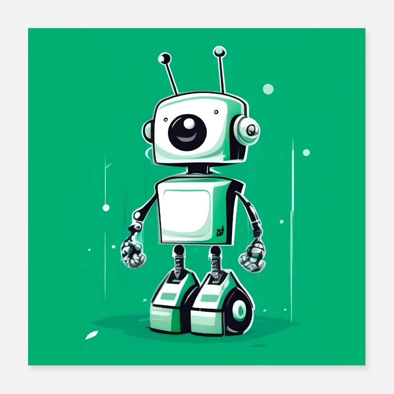 Lustiger Roboter Poster 40x40 cm