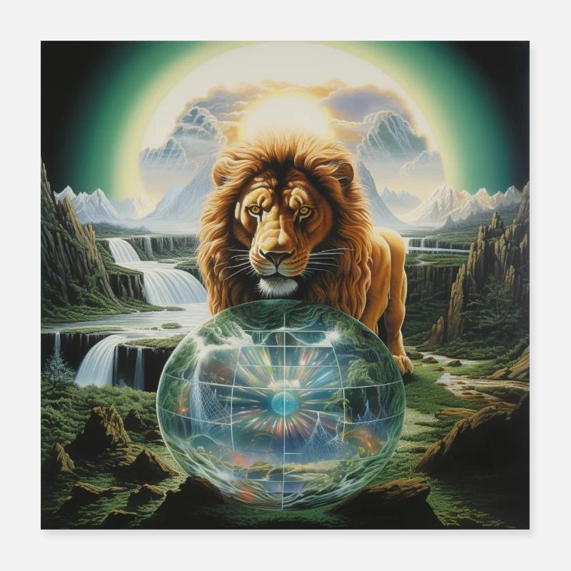 Lion Divination Poster 16" x 16" (40x40 cm)