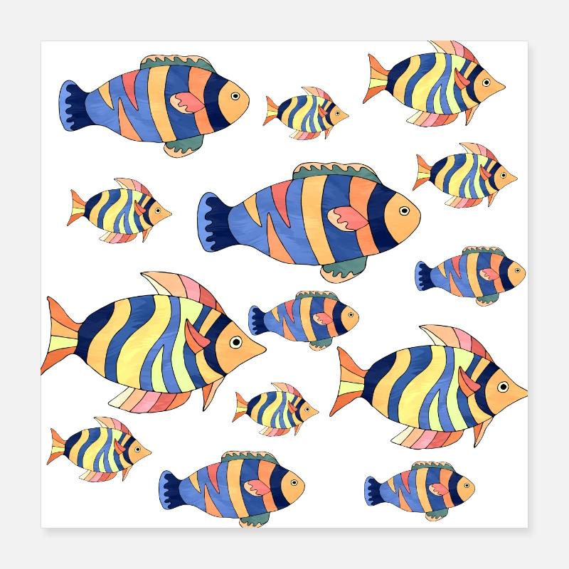 Fische Poster 40x40 cm
