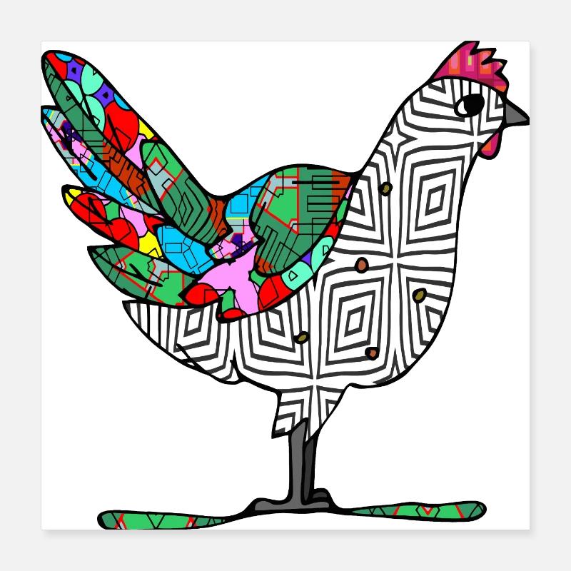 Hen Poster 16" x 16" (40x40 cm)