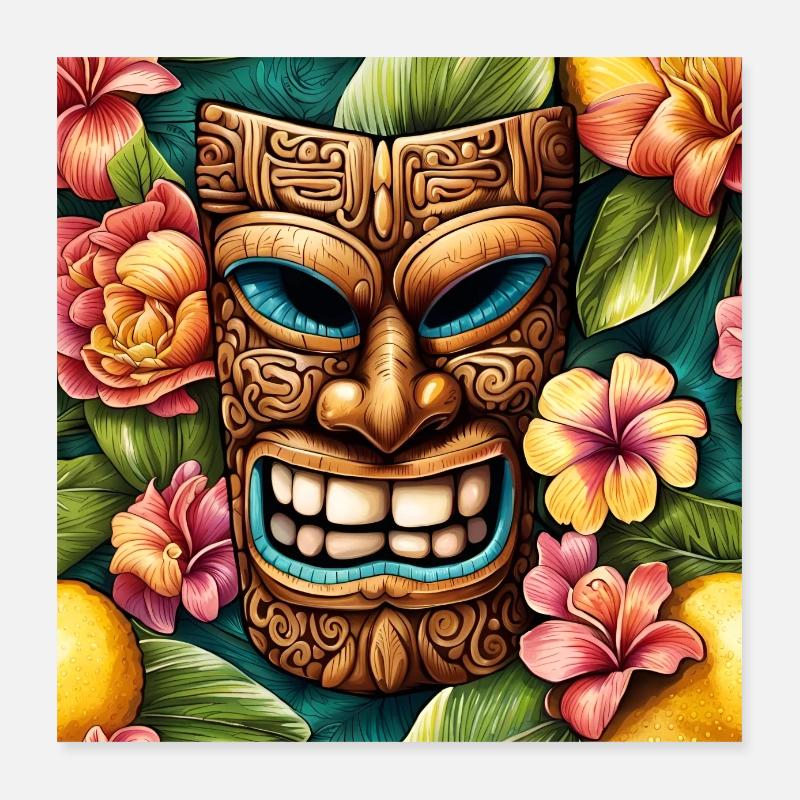 Tiki Aloha Poster 16" x 16" (40x40 cm)