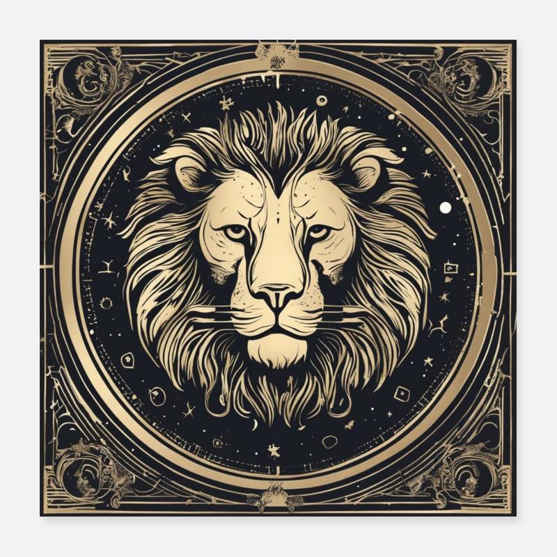 Zodiaque Lion Poster 40 x 40 cm