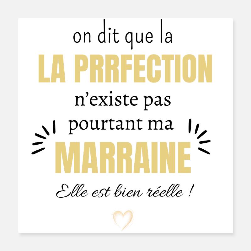 Marraine parfaite Poster 40 x 40 cm