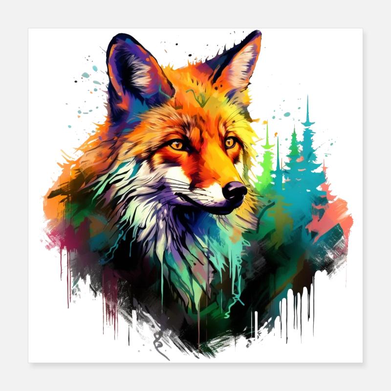 Red fox Poster 16" x 16" (40x40 cm)