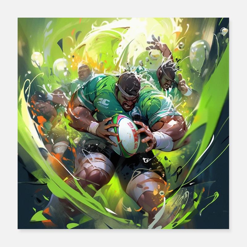 Rugby Rage Poster 40 x 40 cm