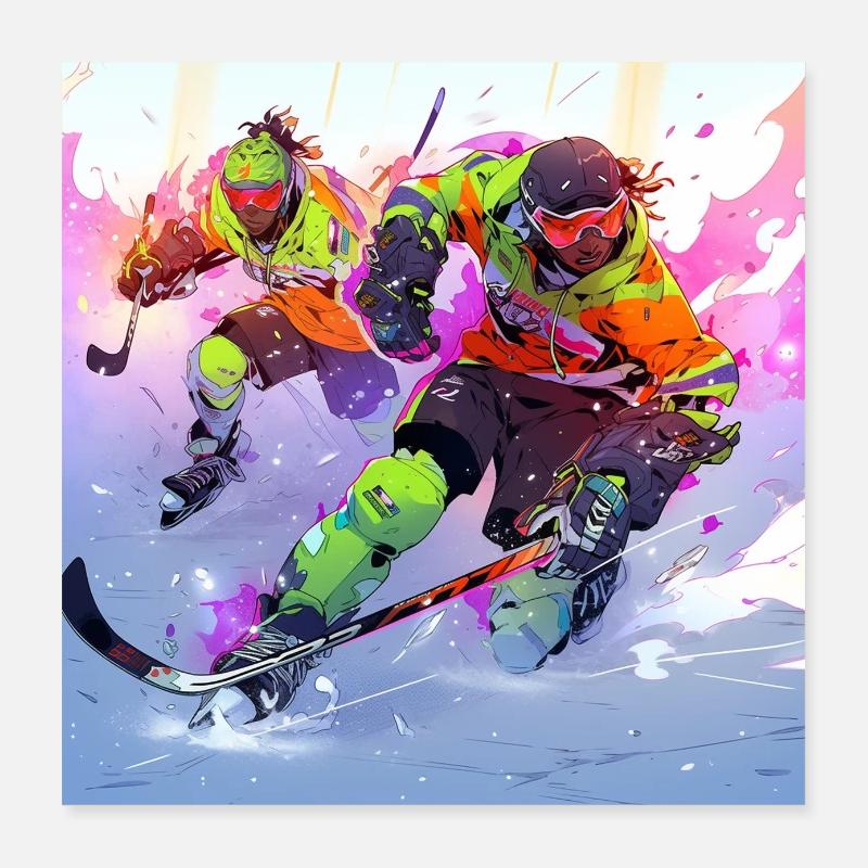 Hockey Stricker Poster 40x40 cm