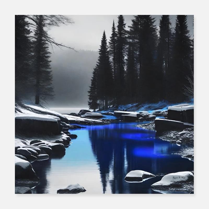 Forêt mystique Poster 40 x 40 cm