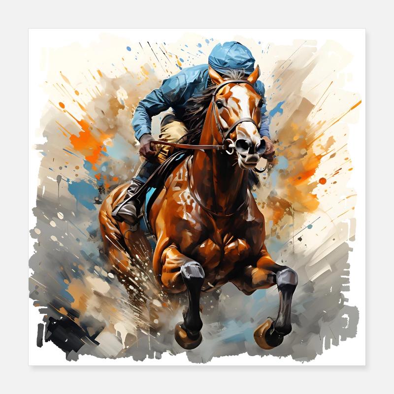 Der Pferderenn-Sport hat eine lange Tradition Poster 40x40 cm