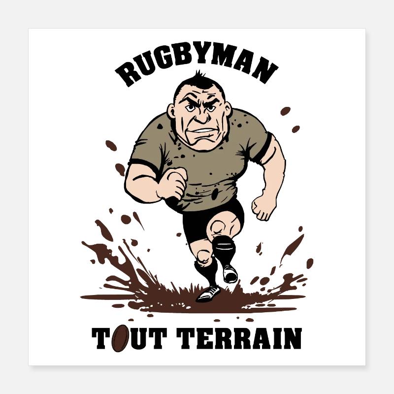RUGBYMAN TOUT TERRAIN ! Poster 40 x 40 cm