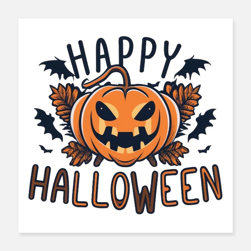 Joyeuse citrouille d’Halloween Poster 40 x 40 cm