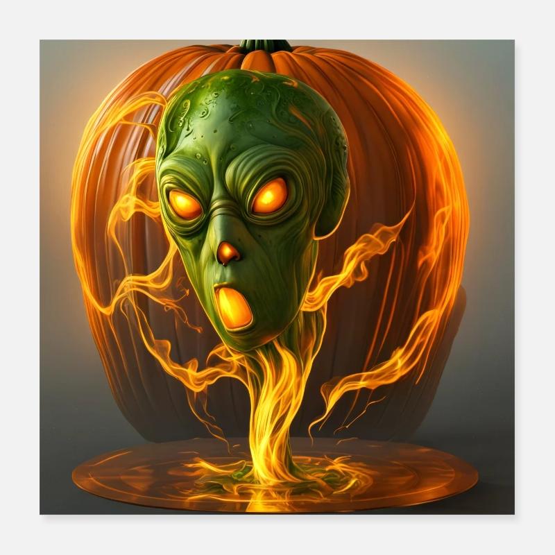 Halloween Pumpkin Poster 16" x 16" (40x40 cm)