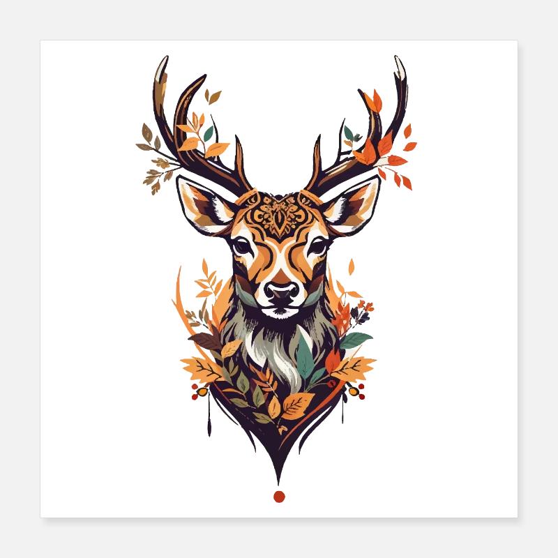 Hirsch Poster 40x40 cm