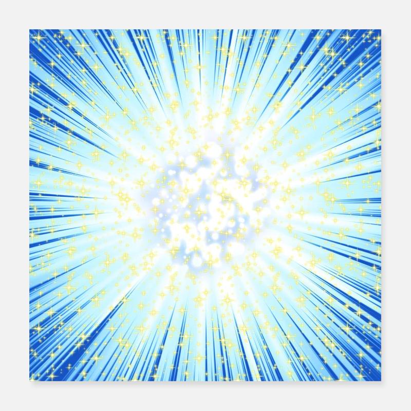 blauer schimmer - Poster 40x40 cm - Weiß