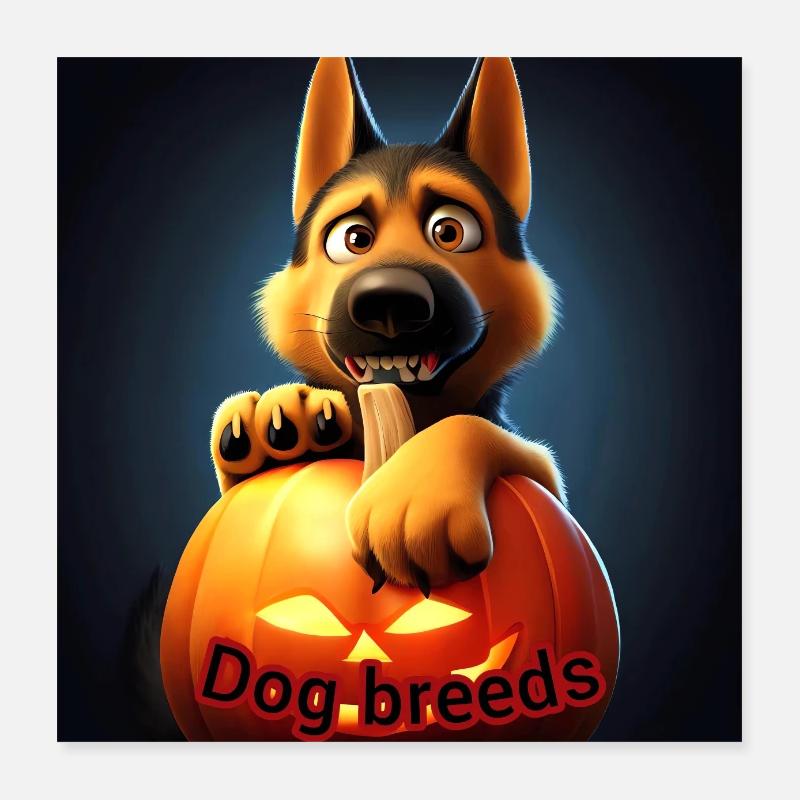 Deutsche Schäferhundhunderassen Poster 40x40 cm