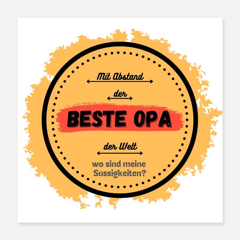Bester Opa mit Abstand Poster 40x40 cm