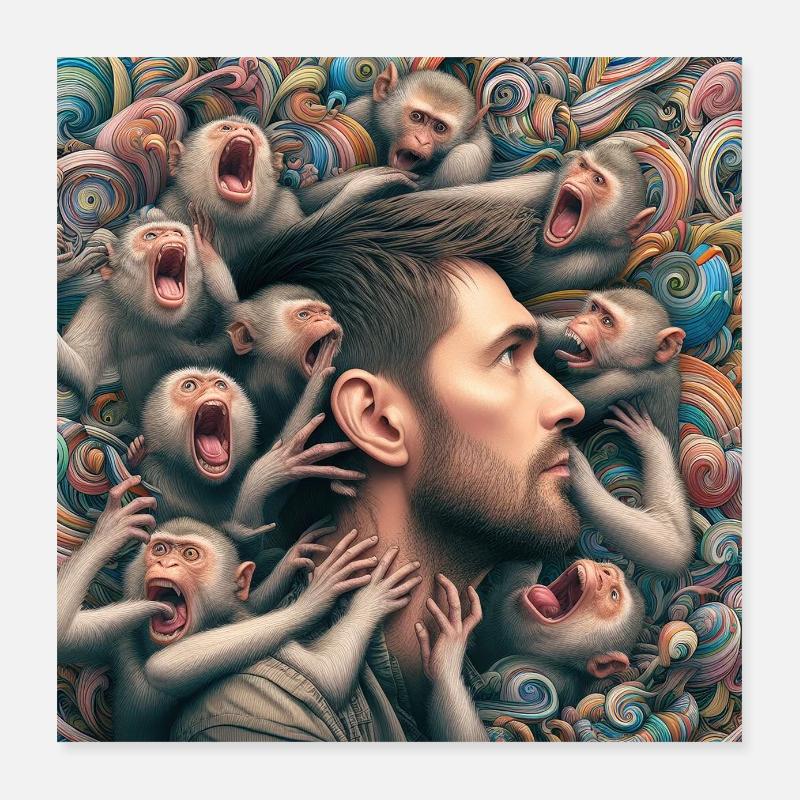 Monkeys bite me Poster 16" x 16" (40x40 cm)